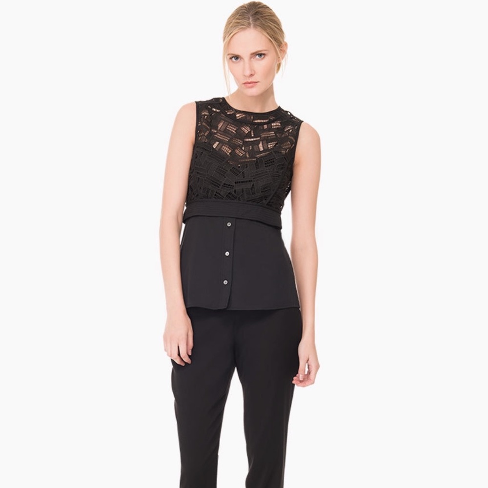 Veronica Beard Playa Shirting Combo Top